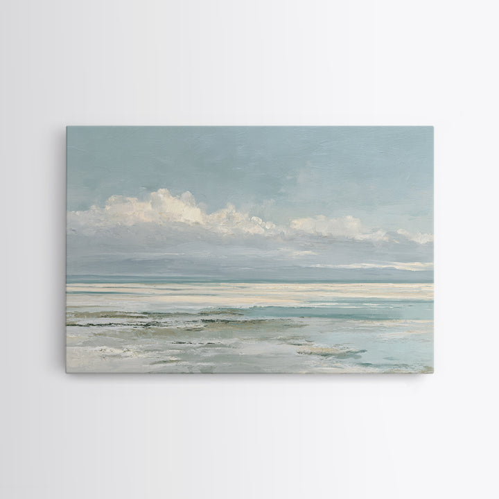 Coastal Horizon with Pale Sand and Water Canvas Print, Waiting Room Art, Dental Office Decor, Waiting Room Decor, Calm, WRA-3x2-85