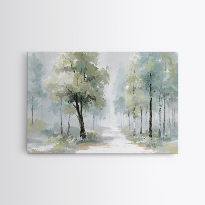 Misty Forest Path Framed Canvas Print, Waiting Room Art, Fine Art Print, Waiting Room Decor, Fine Art, Calm, Wall Decor, WRA-3x2-87