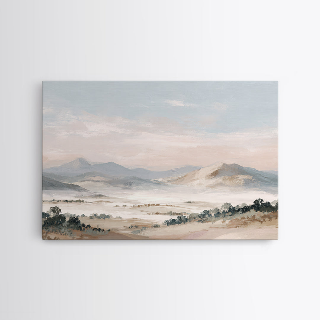 Warm Desert Sunrise Canvas Print, Waiting Room Art, Dental Art, Waiting Room Decor, Fine Art, Calm, Textured Painting, WRA-3x2-89