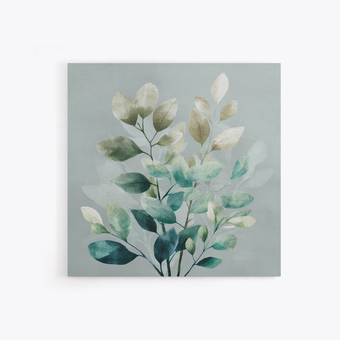Sage Green Botanical Branch Study Canvas Print, Yoga Studio Art, Spiritual Wall Art, Yoga Studio Decor, Fine Art, Balance, YSA-1x1-17