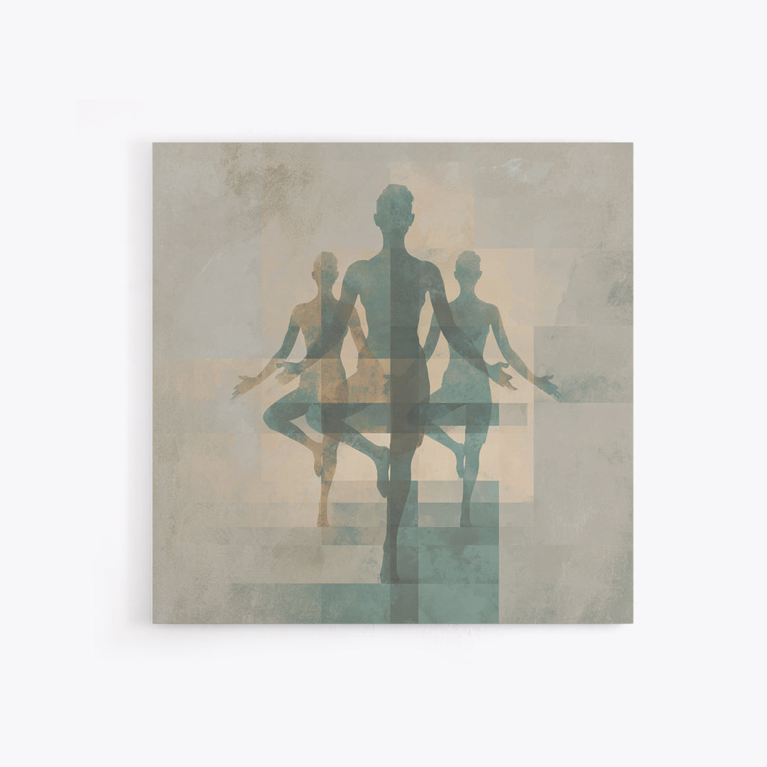 Sun Salutation Silhouette Sequence Without Text Canvas Print, Yoga Studio Art, Wall Art Print, Yoga Studio Decor, Balance, YSA-1x1-8