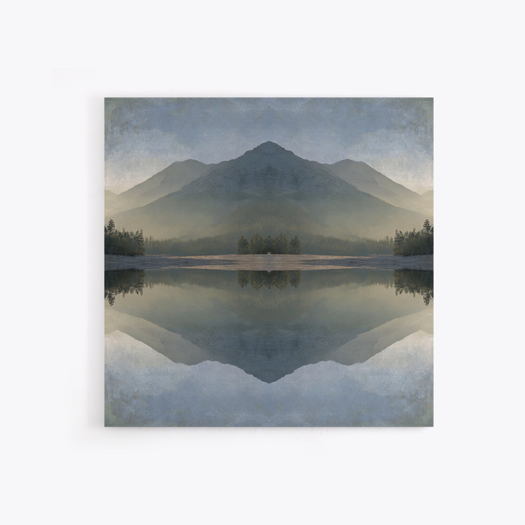 Sunrise Mountain Lake Reflection Canvas Print, Yoga Studio Art, Southwest Decor, Yoga Studio Decor, Fine Art, Balance, YSA-1x1-92