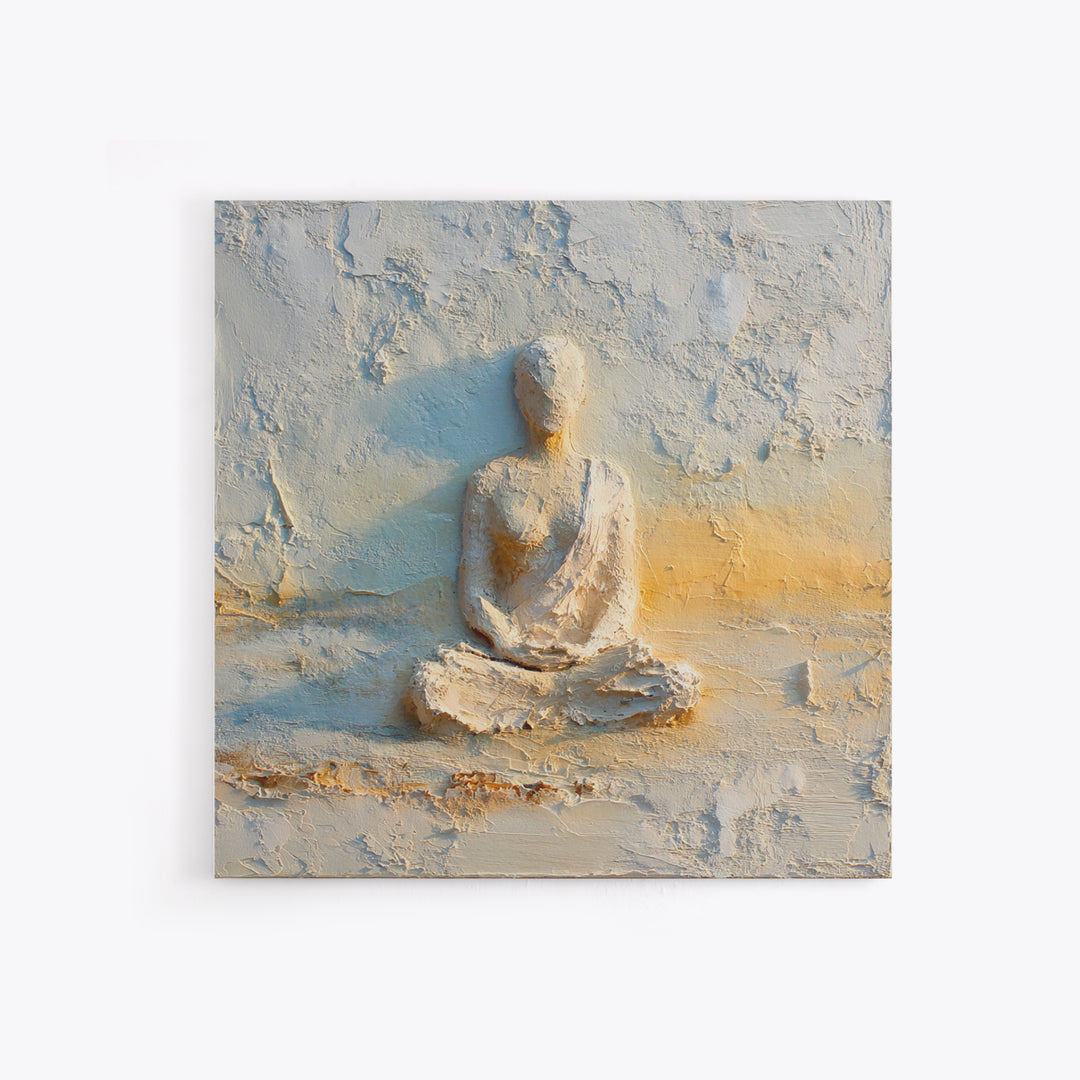 Seated Meditation Figure Canvas Print, Yoga Studio Art, Wall Art, Yoga Studio Decor, Fine Art, Balance, Metal Wall Decor, YSA-1x1-97