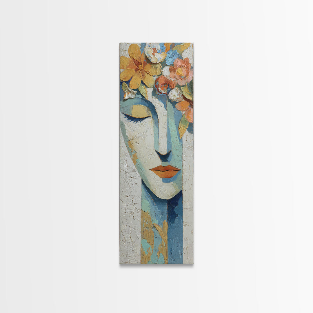 Closed Eye Face Canvas Print, Yoga Studio Art, Yoga Studio Decor, Watercolor Art, Balance, Wall Art Printable, YSA-1x3-25