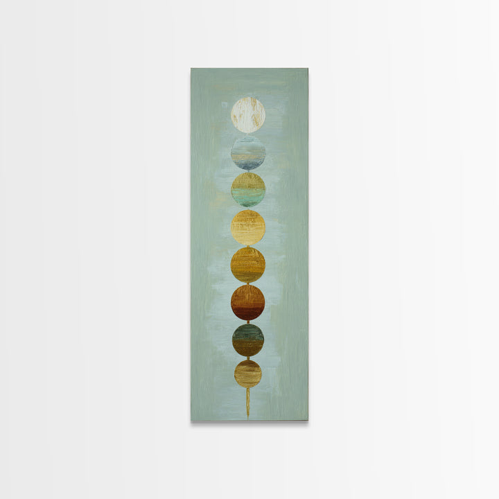 Chakra Color Circles Framed Canvas Print, Yoga Studio Art, Boho Wall Hanging, Yoga Studio Decor, Fine Art, Balance, YSA-1x3-50