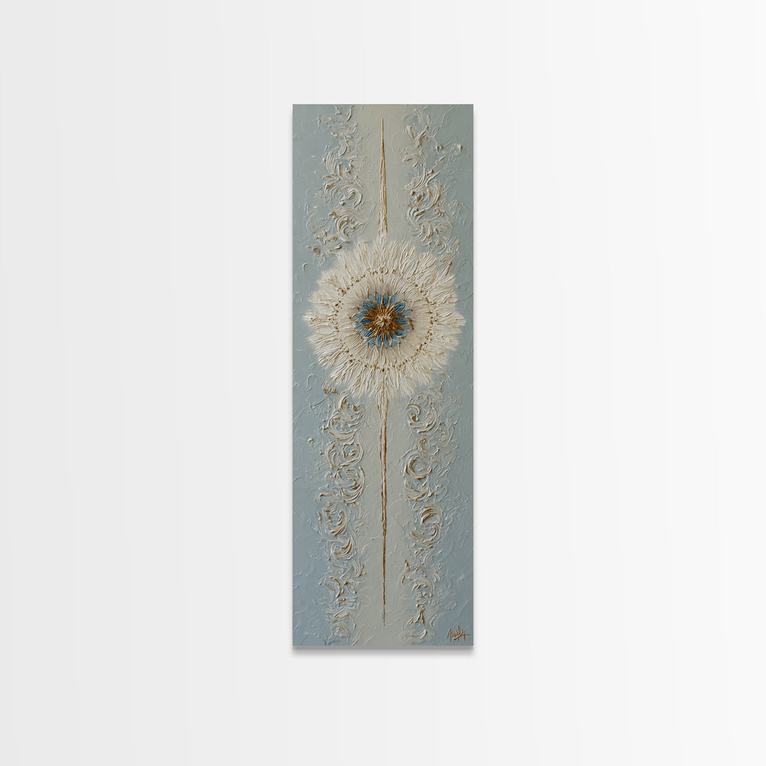 Mandala in Soft Earth Tones Framed Canvas Print, Yoga Studio Art, Boho Decor, Yoga Studio Decor, Oil Painting, Balance, YSA-1x3-69