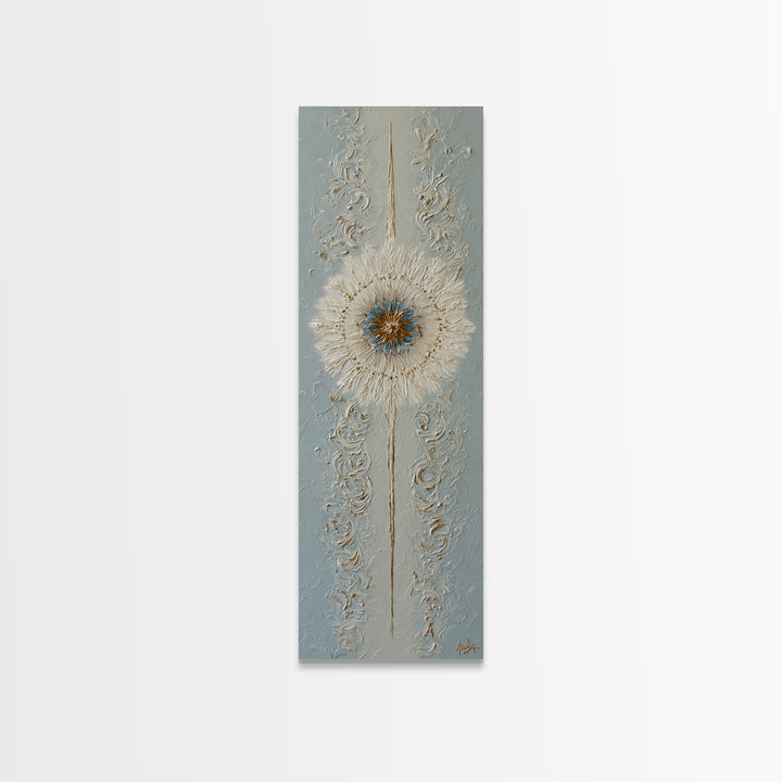 Mandala in Soft Earth Tones Framed Canvas Print, Yoga Studio Art, Boho Decor, Yoga Studio Decor, Oil Painting, Balance, YSA-1x3-69