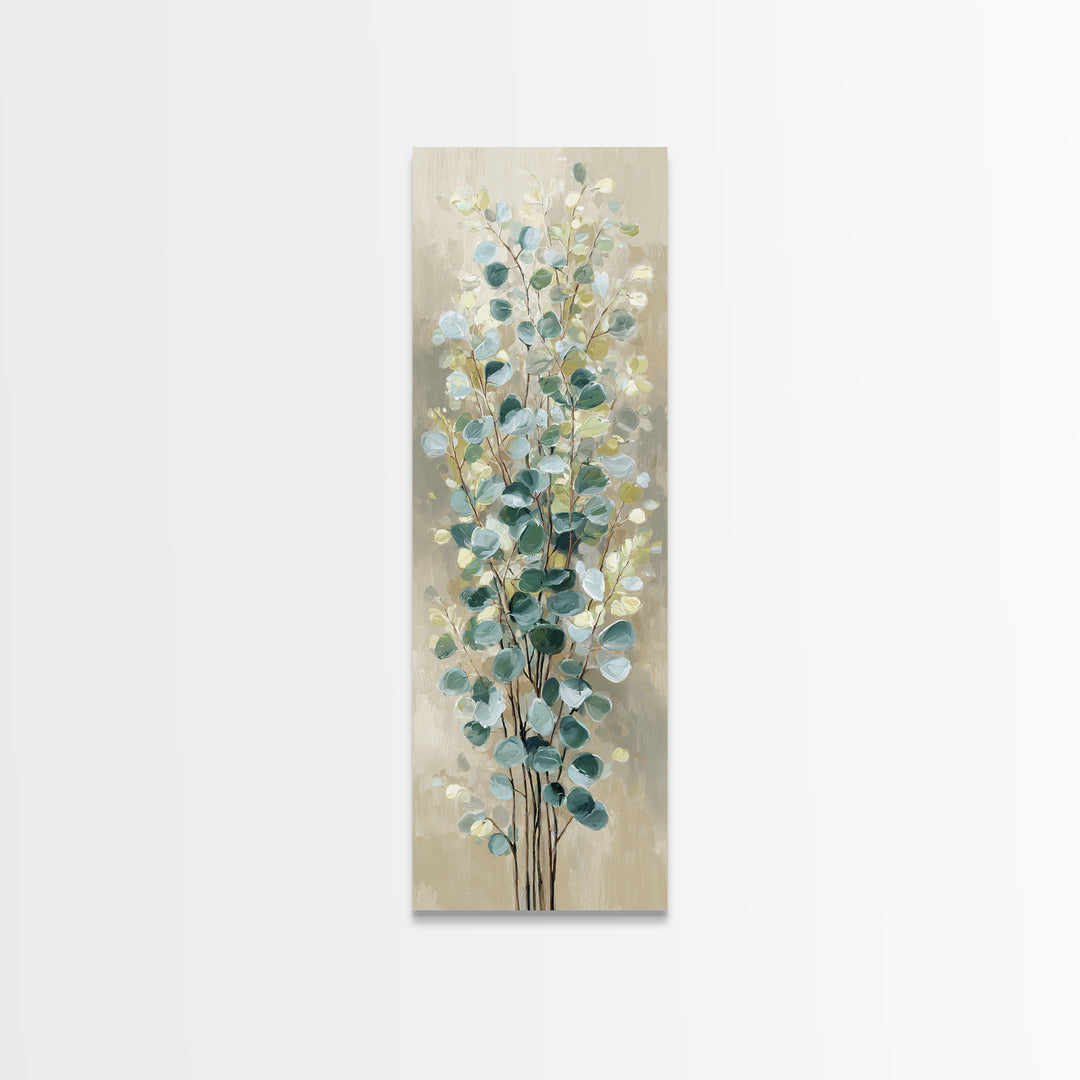 Sage Green Botanical Branch Study Canvas Print, Yoga Studio Art, Luxury Decor, Yoga Studio Decor, Balance, Living Room Decor, YSA-1x3-77