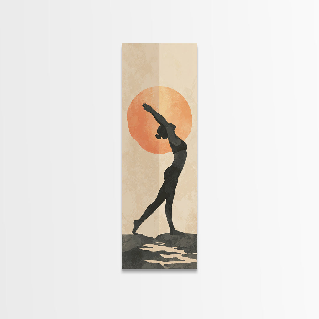Sun Salutation Silhouette Sequence Without Text Canvas Print, Yoga Studio Art, Nature Prints, Yoga Studio Decor, Balance, YSA-1x3-92