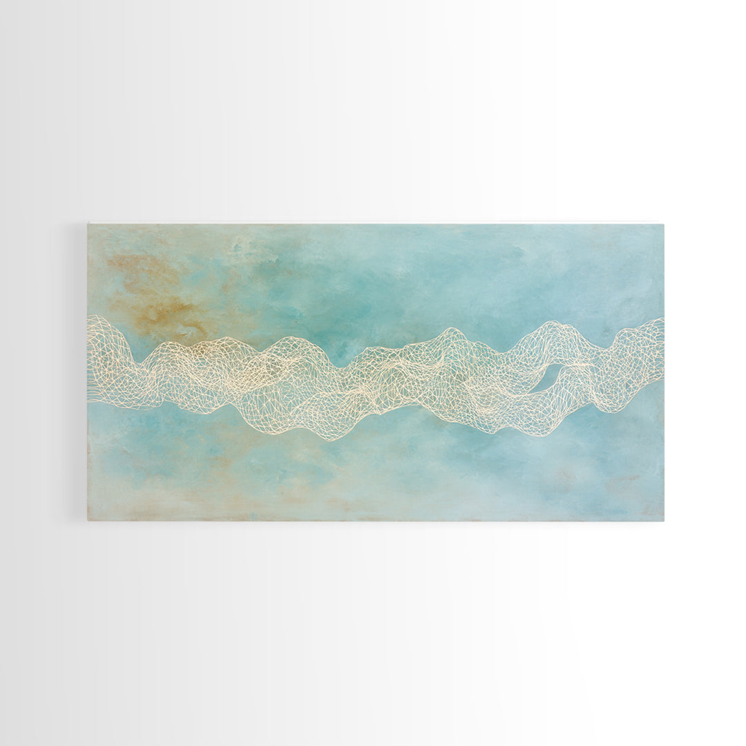 Abstract Breath Waves Framed Canvas Print, Yoga Studio Art, Minimalist Wall Art, Yoga Studio Decor, Fine Art, Balance, YSA-2x1-3