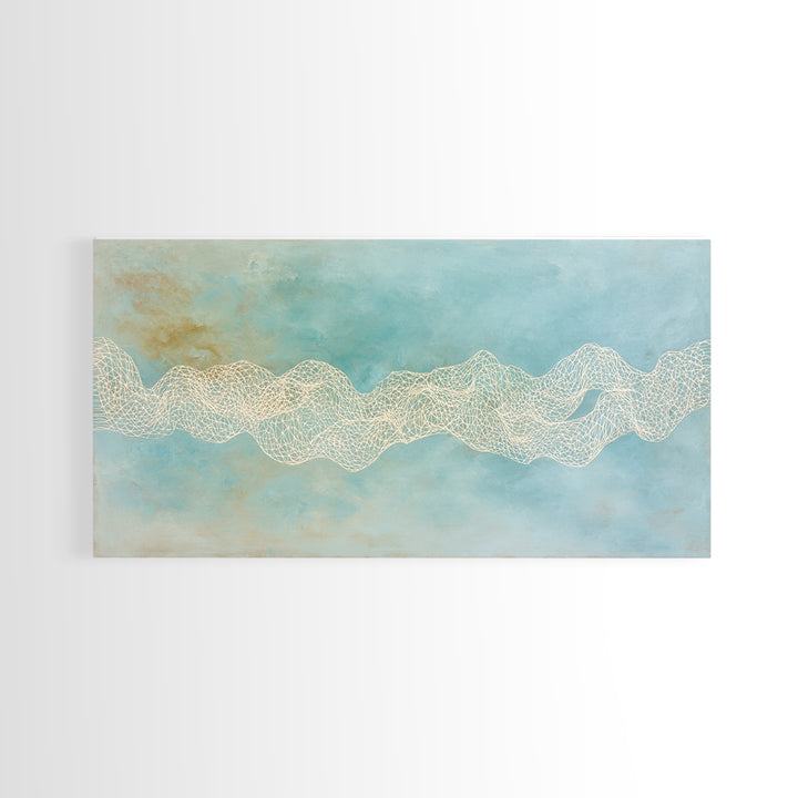Abstract Breath Waves Framed Canvas Print, Yoga Studio Art, Minimalist Wall Art, Yoga Studio Decor, Fine Art, Balance, YSA-2x1-3