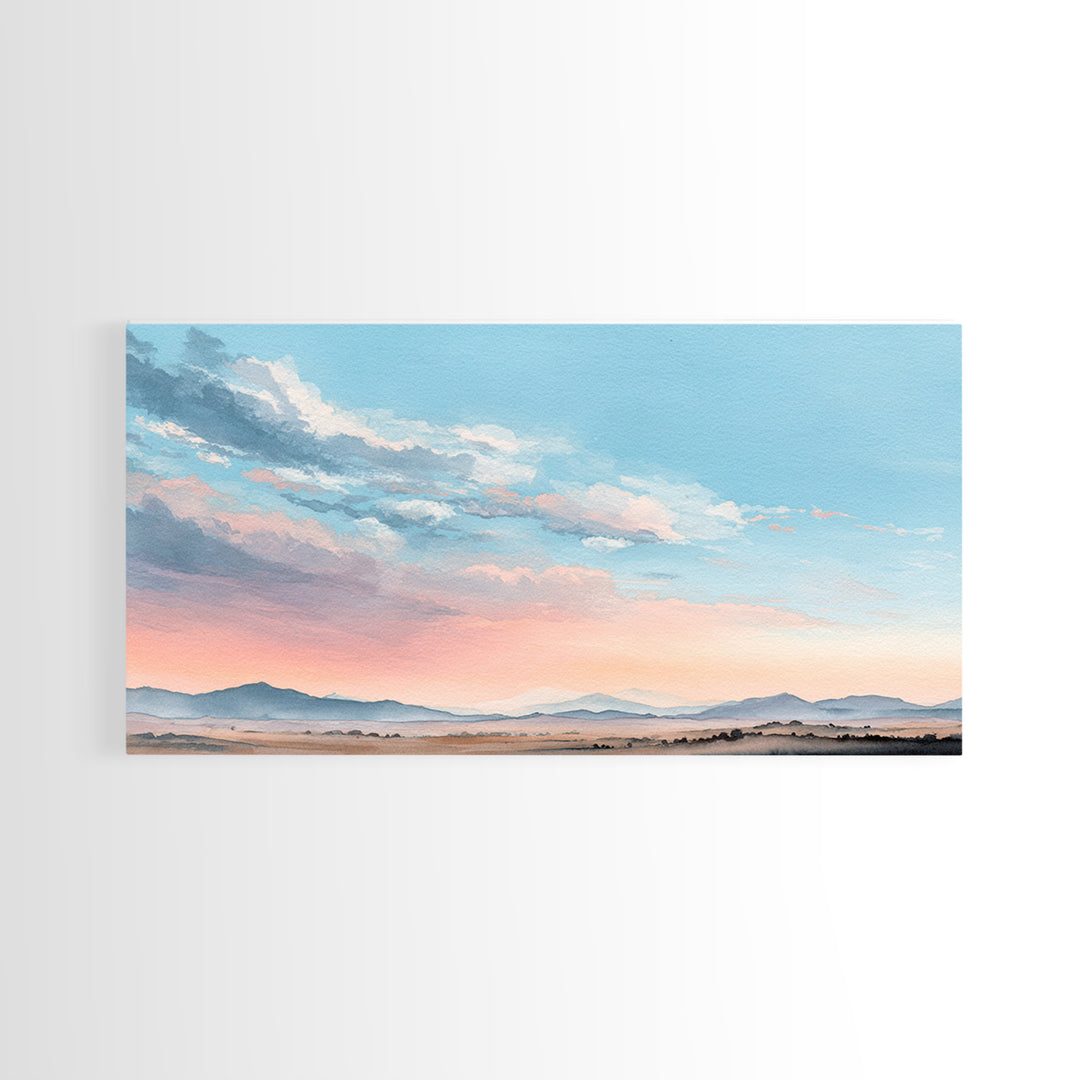 Peaceful Desert Horizon Canvas Print, Yoga Studio Art, Contemporary Art, Yoga Studio Decor, Balance, African American Art, YSA-2x1-32