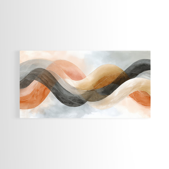 Incense Smoke Forming Abstract Curves Canvas Print, Yoga Studio Art, Contemporary Art, Yoga Studio Decor, Abstract Art, Balance, YSA-2x1-41
