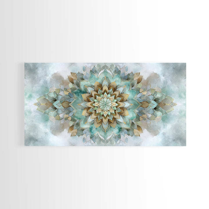 Mandala in Soft Earth Tones Canvas Print, Yoga Studio Art, Wall Art Print, Yoga Studio Decor, Oil Painting, Balance, Yoga Gift, YSA-2x1-77