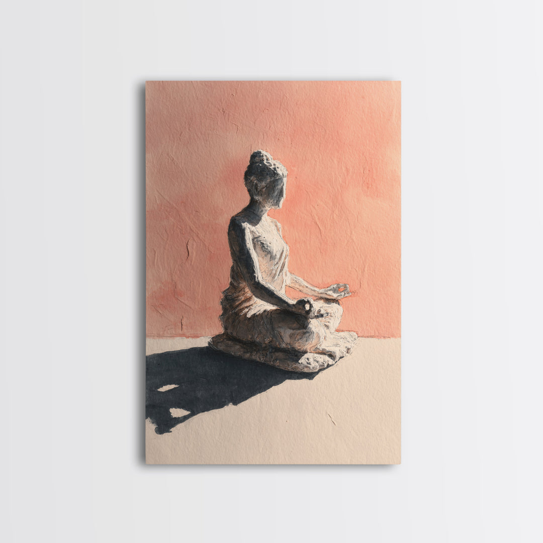 Seated Meditation Figure Framed Canvas Print, Yoga Studio Art, Wall Art Print, Yoga Studio Decor, Fine Art, Balance, Yoga Gift, YSA-2x3-33