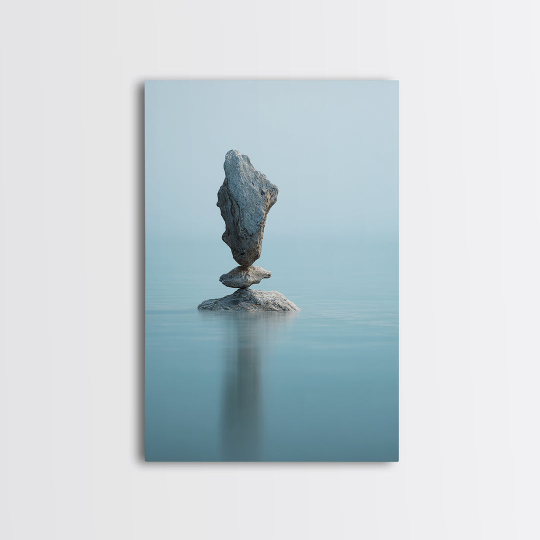 Ocean Horizon with Meditative Stillness Canvas Print, Yoga Studio Art, Living Room Wall Art, Yoga Studio Decor, Balance, YSA-2x3-96