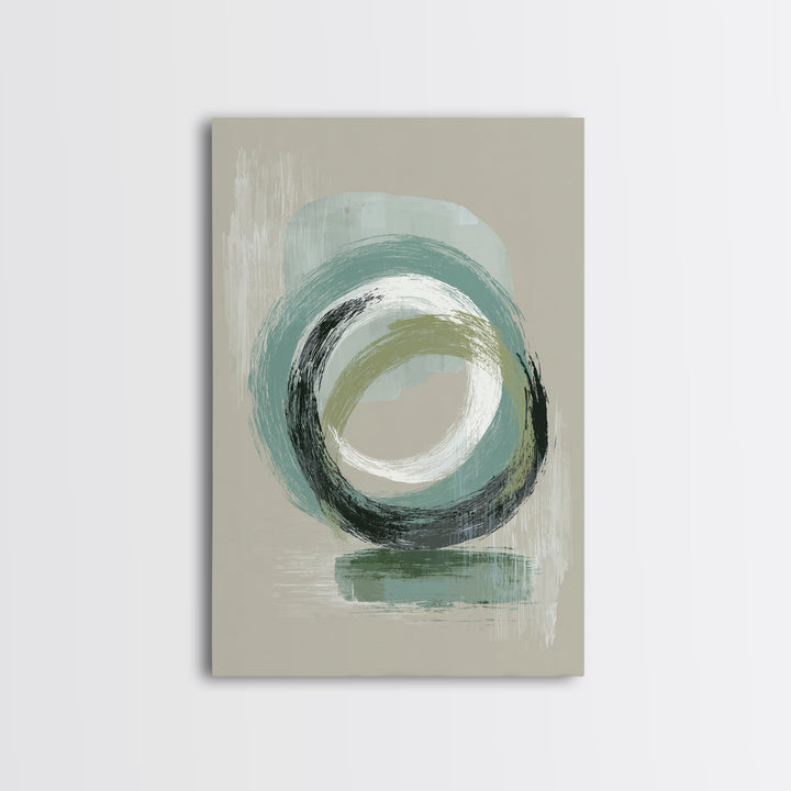 Minimal Zen Circle Brushstroke Canvas Print, Yoga Studio Art, Metal Wall Decor, Yoga Studio Decor, Fine Art, Balance, YSA-2x3-99