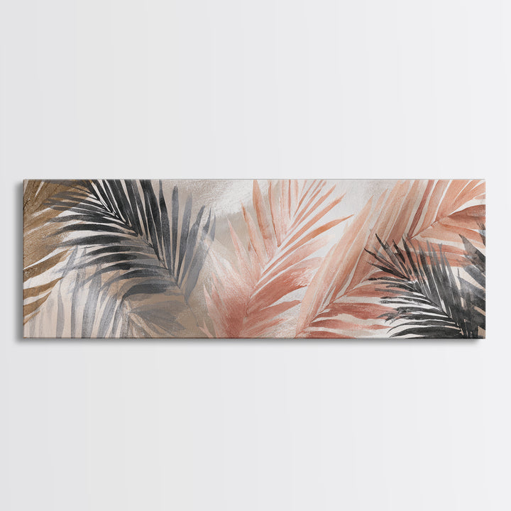 Gentle Palm Leaf Shadow on Plaster Canvas Print, Yoga Studio Art, Black Artists, Yoga Studio Decor, Fine Art, Balance, YSA-3x1-16