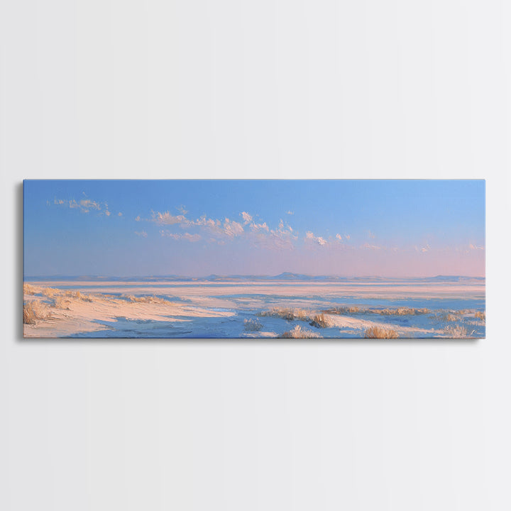 Peaceful Desert Horizon Framed Canvas Print, Yoga Studio Art, Southwest Decor, Yoga Studio Decor, Fine Art, Balance, YSA-3x1-28