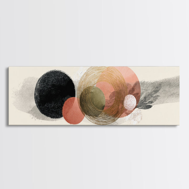 Minimal Zen Circle Brushstroke Canvas Print, Yoga Studio Art, Luxury Decor, Yoga Studio Decor, Balance, Living Room Decor, YSA-3x1-35