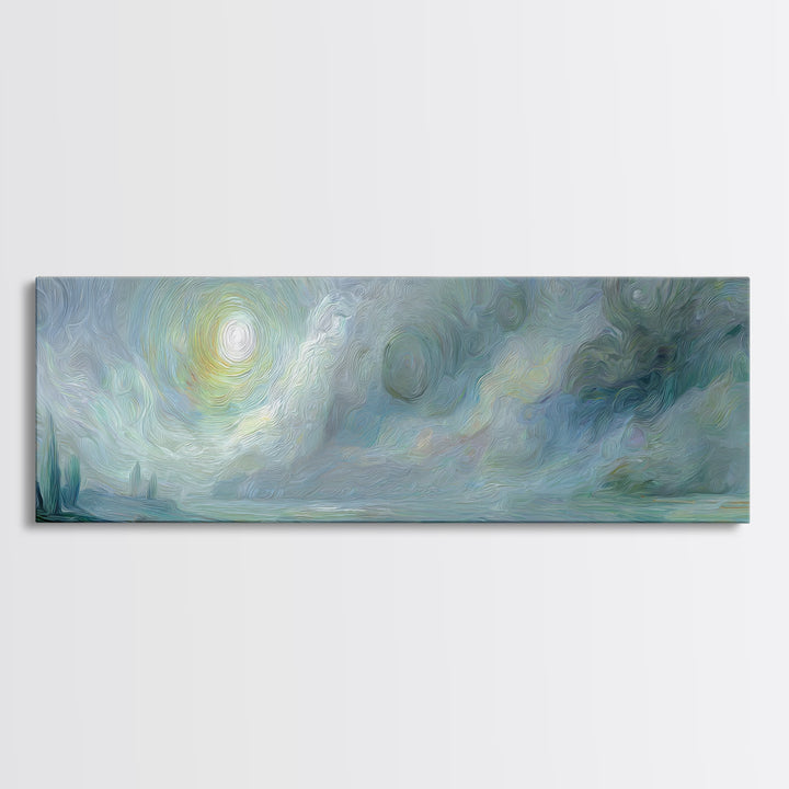 Crescent Moon and Stars Framed Canvas Print, Yoga Studio Art, Metal Wall Decor, Yoga Studio Decor, Fine Art, Balance, YSA-3x1-58
