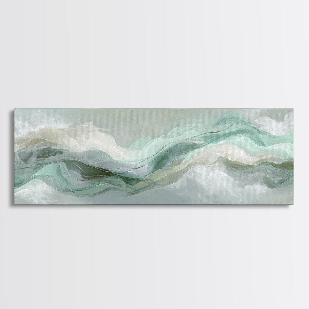 Abstract Breath Waves Canvas Print, Yoga Studio Art, Living Room Wall Art, Yoga Studio Decor, Balance, Black and White Art, YSA-3x1-71