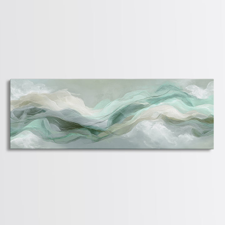 Abstract Breath Waves Canvas Print, Yoga Studio Art, Living Room Wall Art, Yoga Studio Decor, Balance, Black and White Art, YSA-3x1-71