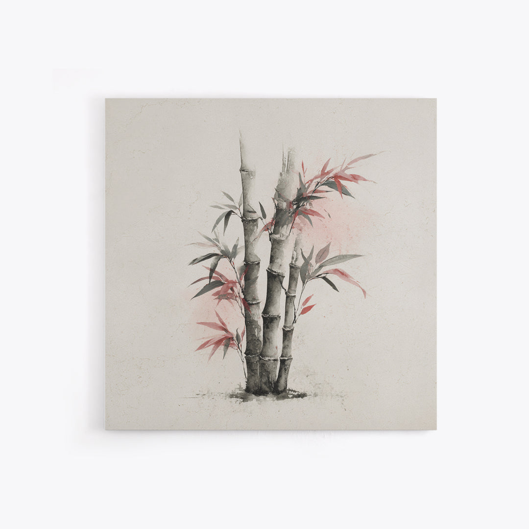 Bamboo Stalks in Sparse Ink Wash Framed Canvas Print, Zen Art, Flower Print, Living Room Decor, Fine Art, Zen, ZEN-1x1-2
