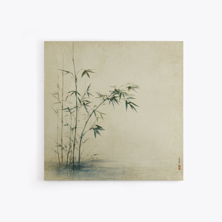Bamboo Stalks in Sparse Ink Wash Canvas Print, Zen Art, Neutral Decor, Living Room Decor, Fine Art, Zen, Wall Decor, Art Print, ZEN-1x1-26
