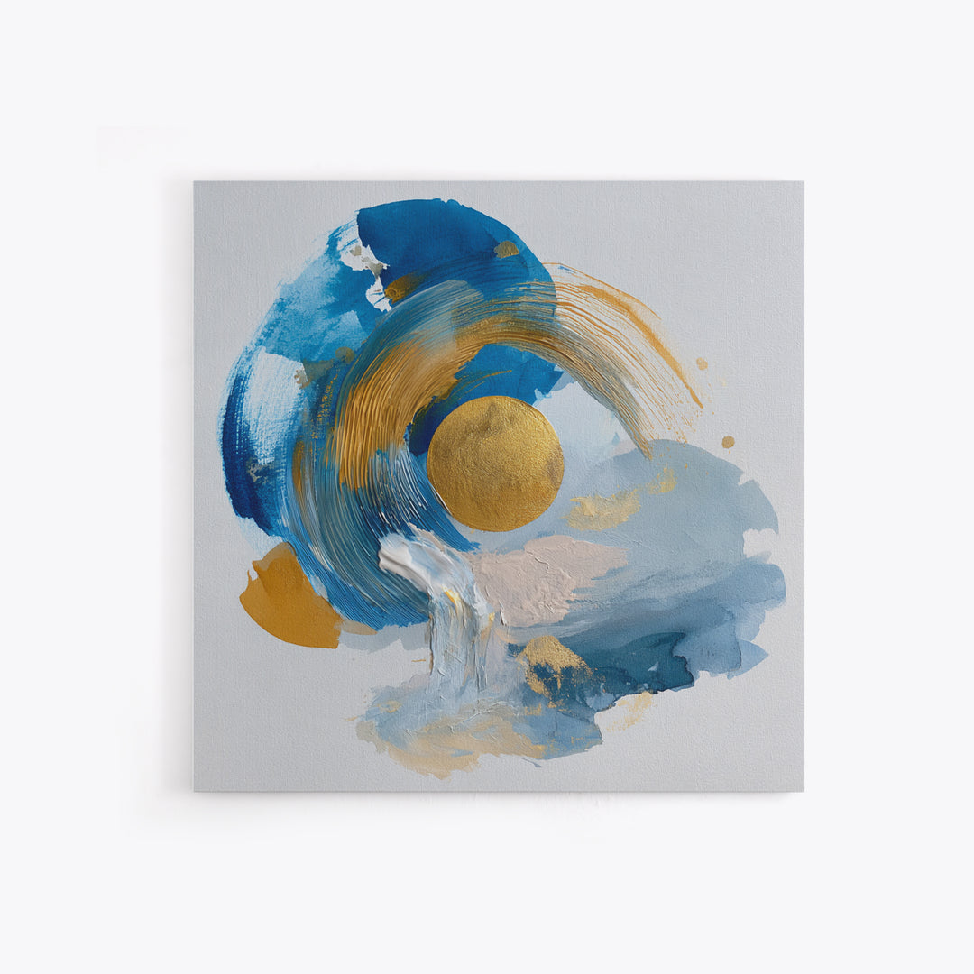Single Black Ens Circle on Warm Paper Canvas Print, Zen Art, Art, Living Room Decor, Zen, Garden Art, Japanese Wall Art, ZEN-1x1-49
