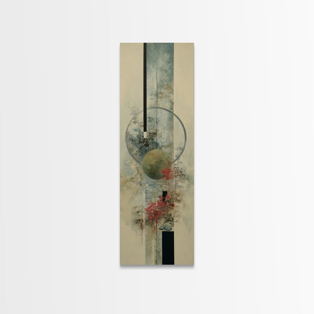 Abstract Balance of Circle Square and Line Framed Canvas Print, Zen Art, Flower Print, Living Room Decor, Abstract Art, Zen, ZEN-1x3-31