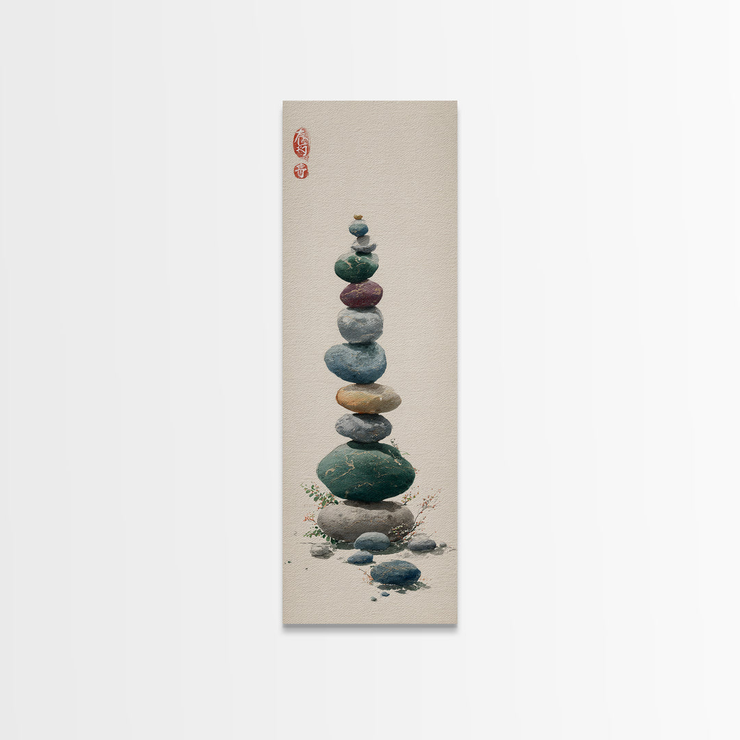 Smooth Pebbles Arranged Framed Canvas Print, Zen Art, Contemporary Art, Living Room Decor, Fine Art, Zen, Wall Art, Home Decor, ZEN-1x3-47