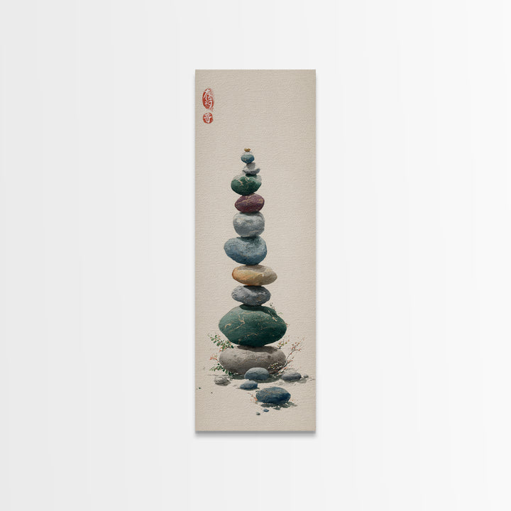 Smooth Pebbles Arranged Framed Canvas Print, Zen Art, Contemporary Art, Living Room Decor, Fine Art, Zen, Wall Art, Home Decor, ZEN-1x3-47