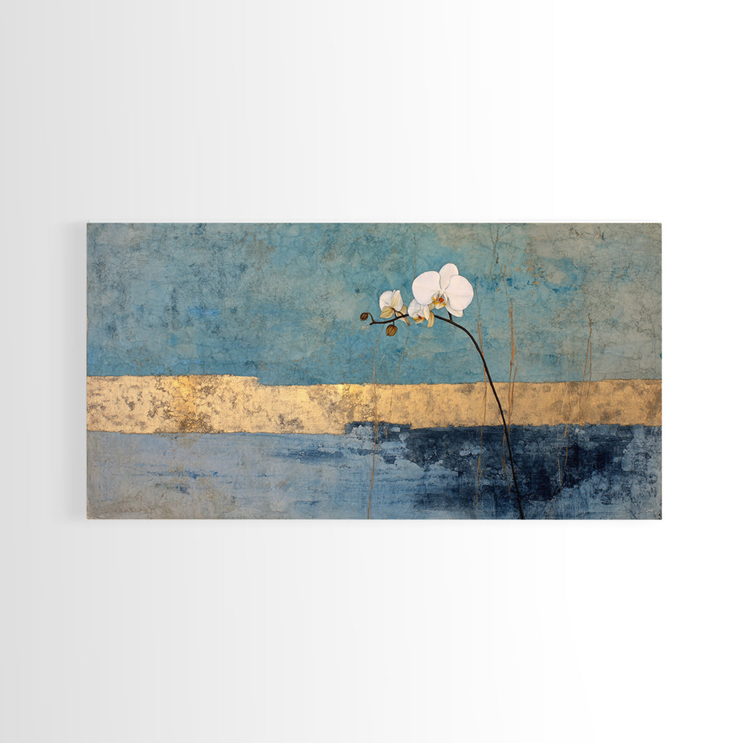 Single Orchid Stem Framed Canvas Print, Zen Art, Contemporary Art, Living Room Decor, Fine Art, Zen, Wall Art, Home Decor, ZEN-2x1-19