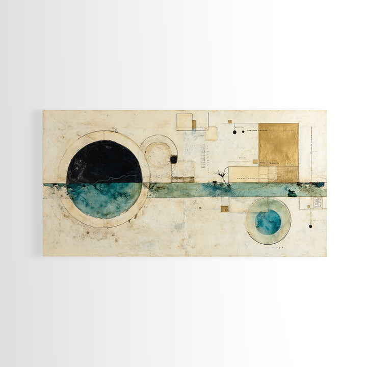 Abstract Balance of Circle Square and Line Canvas Print, Zen Art, Minimalist Wall Art, Living Room Decor, Abstract Art, Zen, ZEN-2x1-63
