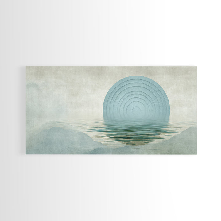 Water Ripple Circle Framed Canvas Print, Zen Art, Digital Print, Living Room Decor, Fine Art, Zen, Extra Large Wall Art, ZEN-2x1-9