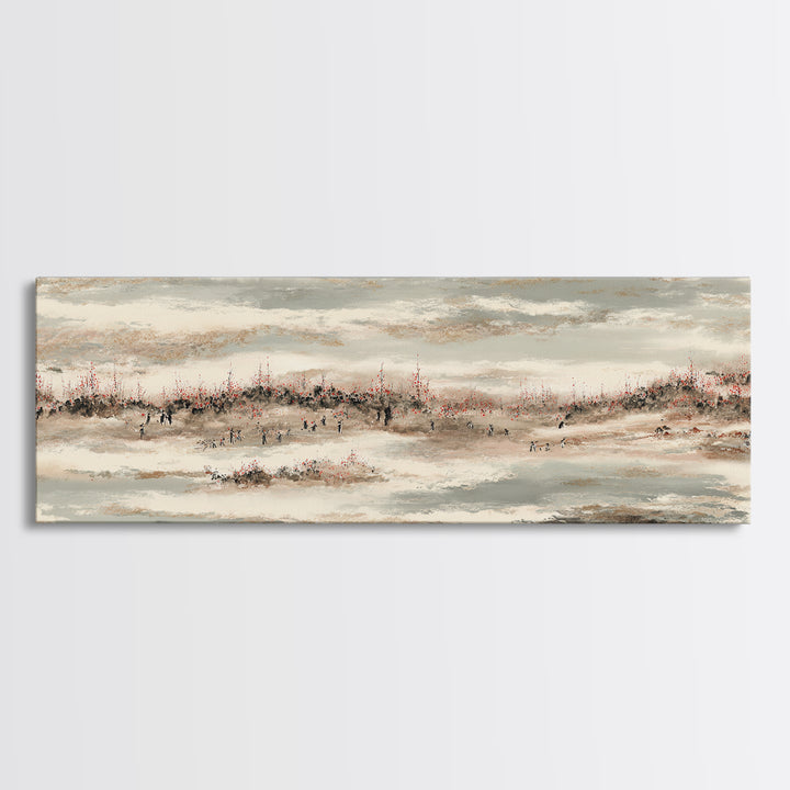 Raked Sand Garden Pattern from Above Canvas Print, Zen Art, Japanese Decor, Living Room Decor, Fine Art, Zen, Luxury Decor, ZEN-3x1-46