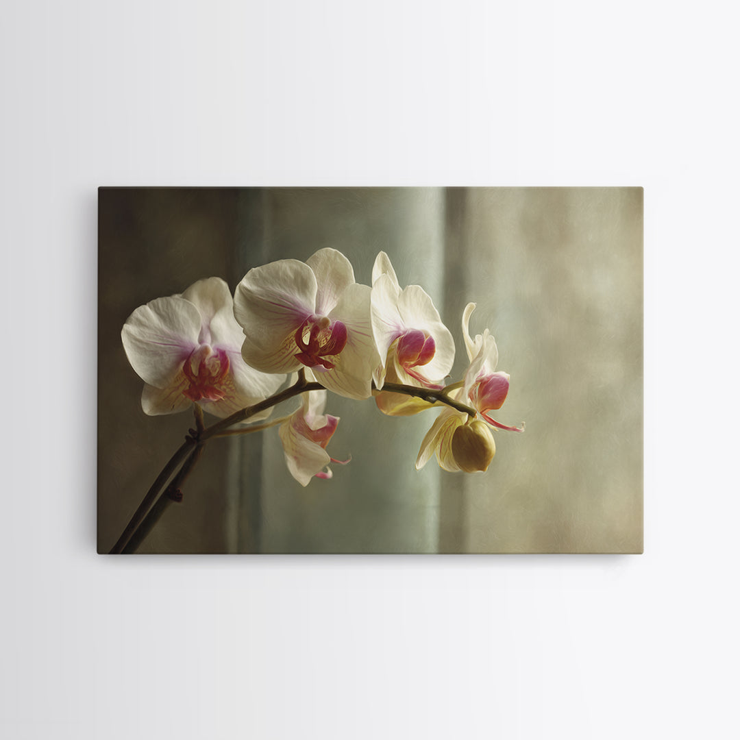 Single Orchid Stem Framed Canvas Print, Zen Art, Extra Large Wall Art, Living Room Decor, Zen, Boho Decor, Luxury Decor, ZEN-3x2-99