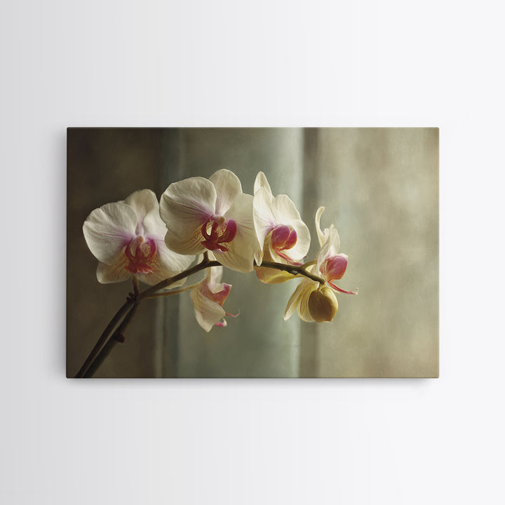 Single Orchid Stem Framed Canvas Print, Zen Art, Extra Large Wall Art, Living Room Decor, Zen, Boho Decor, Luxury Decor, ZEN-3x2-99