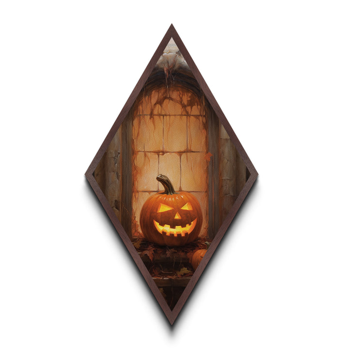 Spooky Haunted Halloween jack O' Lantern Oil Painting Print, Dark Academia Wall Art, Spooky Victorian Halloween Decor