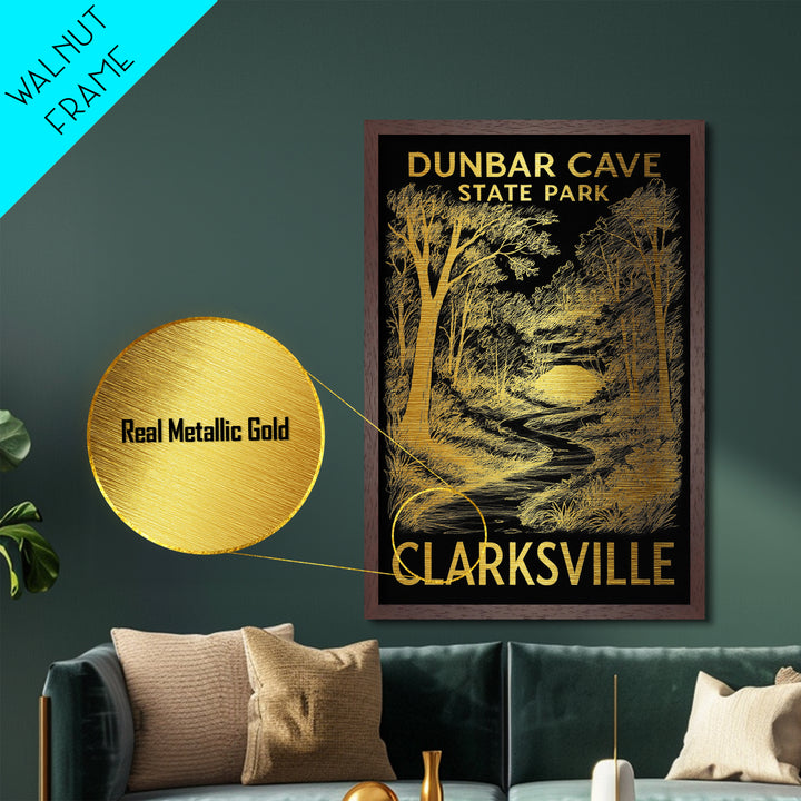 Clarksville Tennessee art, Metallic Gold Art, Modern House Art, Metal Art, Wood Framed Art, Graduation Travel Gift, Travel Gift