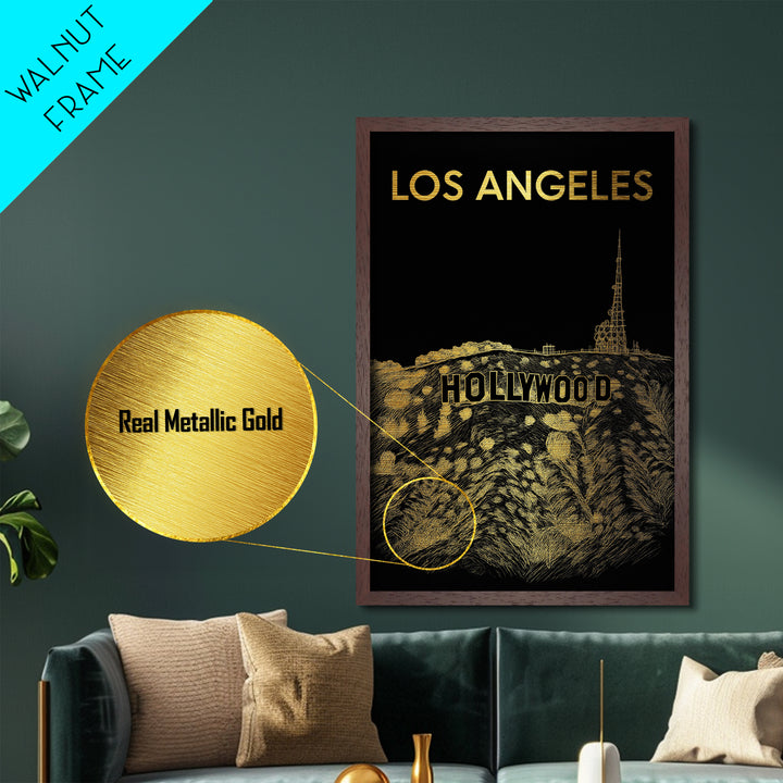Louisville Kentucky travel, Metallic Gold Print, Modern House Art, Metal Art, Wood Framed Art, Wanderlust Gift
