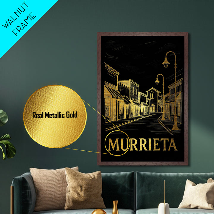 Murrieta California art, Metallic Gold Art, Travel Art Prints, Metal Art, Wood Framed Art, Adventure Lover Gift, Traveler Gift
