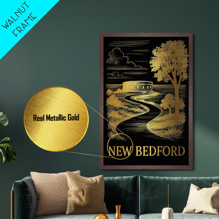 New Braunfels Texas travel, Metallic Gold Print, College Dorm Décor, Metal Art, Wood Framed Art, Graduation Travel Gift, Traveler Gift