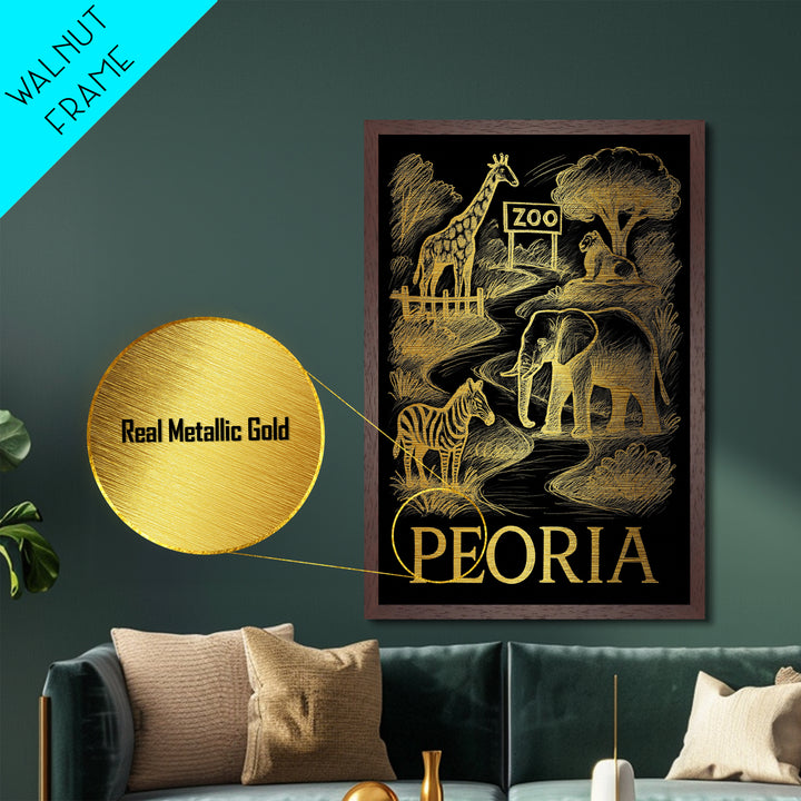 Peoria Arizona art, Metallic Gold Art, Travel Art Prints, Metal Art, Wood Framed Art, Adventure Lover Gift, Traveler Gift