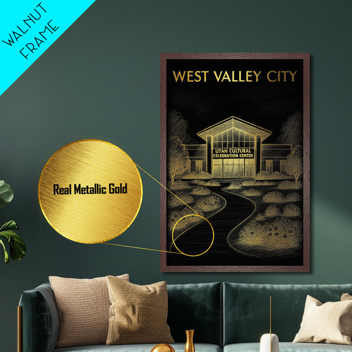 West Valley City Utah art, Metallic Gold Art, Wood Framed Art, Metal Art, Travel Art Prints, Metallic Gold Art, Bedroom Wall Art