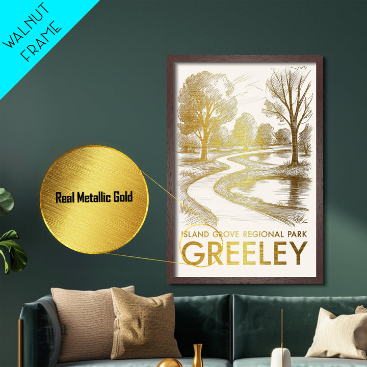 Greeley Colorado art, Metallic Gold Art, Travel Art Prints, Metal Art, Wood Framed Art, Adventure Lover Gift