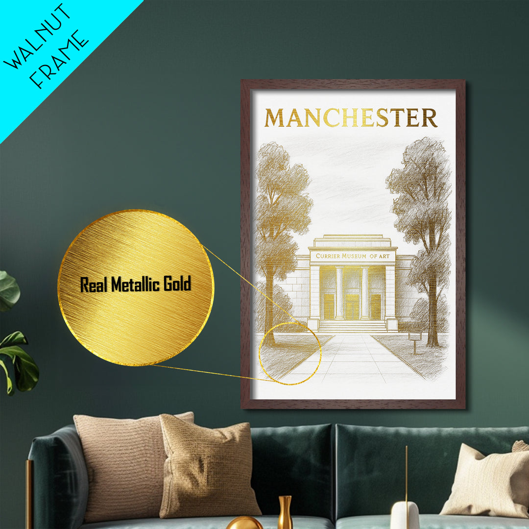 Madison Wisconsin art, Metallic Gold Art, Travel Art Prints, Metal Art, Wood Framed Art, Adventure Lover Gift