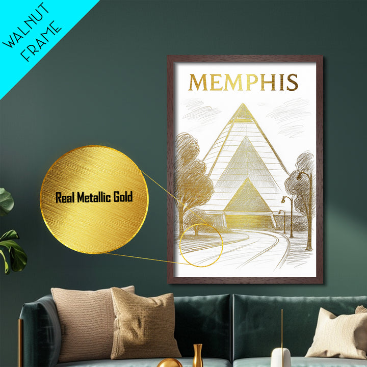 McKinney Texas art, Metallic Gold Art, Housewarming Gift, Metal Art, Wood Framed Art, Newlywed Travel Gift