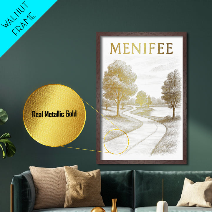 Memphis Tennessee art, Metallic Gold Art, Office Decor, Metal Art, Wood Framed Art, Graduation Travel Gift